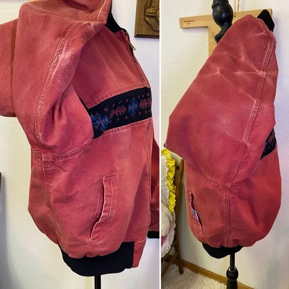 Rare VTG 90s Carhartt Santa Fe JR0456 Southwest Aztec Navajo ‘Clay’ Jacket XL - Picture 3 of 16